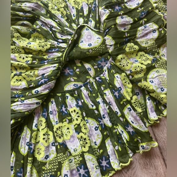 INNIKA CHOO Mini Frill Meg Nettick dress in Lime Floret color, size 0. - Picture 6 of 13